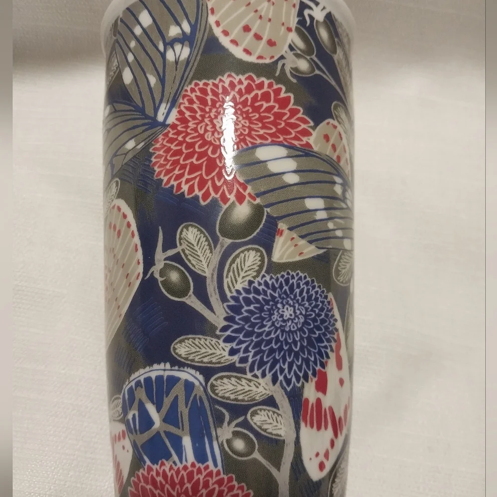 Starbucks 2019 Butterfly Fall Flora Tall Floral Ceramic Travel Mug with Lid